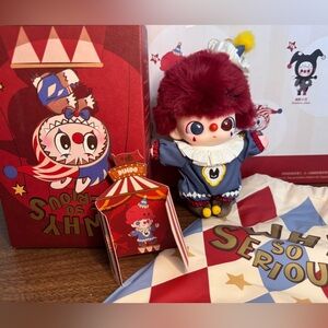 Pop Mart Why So Serious Vinyl Plush Pendant - Dimoo Flame Clown - In Hand